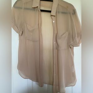 Babaton pink 100% silk shirt